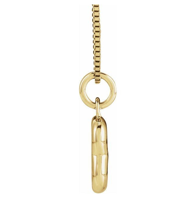 14K Yellow Or White Gold Or Sterling Silver Polished Bubble Initial 18" Necklace