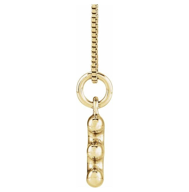 14K Yellow Or White Gold Or Sterling Silver Polished Bubble Initial 18" Necklace