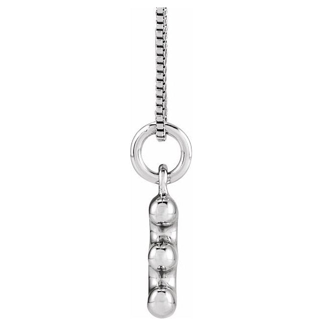 14K Yellow Or White Gold Or Sterling Silver Polished Bubble Initial 18" Necklace