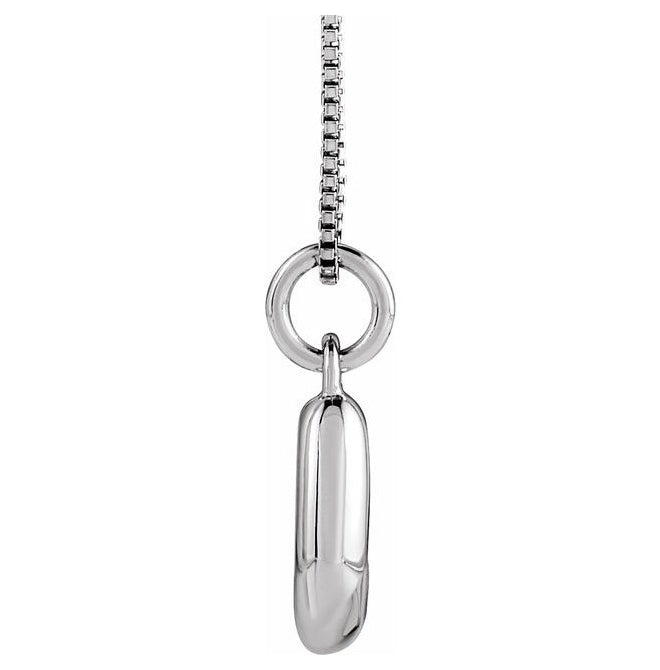 14K Yellow Or White Gold Or Sterling Silver Polished Bubble Initial 18" Necklace