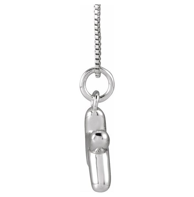 14K Yellow Or White Gold Or Sterling Silver Polished Bubble Initial 18" Necklace