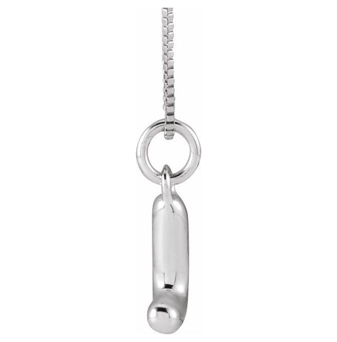 14K Yellow Or White Gold Or Sterling Silver Polished Bubble Initial 18" Necklace