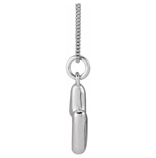 14K Yellow Or White Gold Or Sterling Silver Polished Bubble Initial 18" Necklace