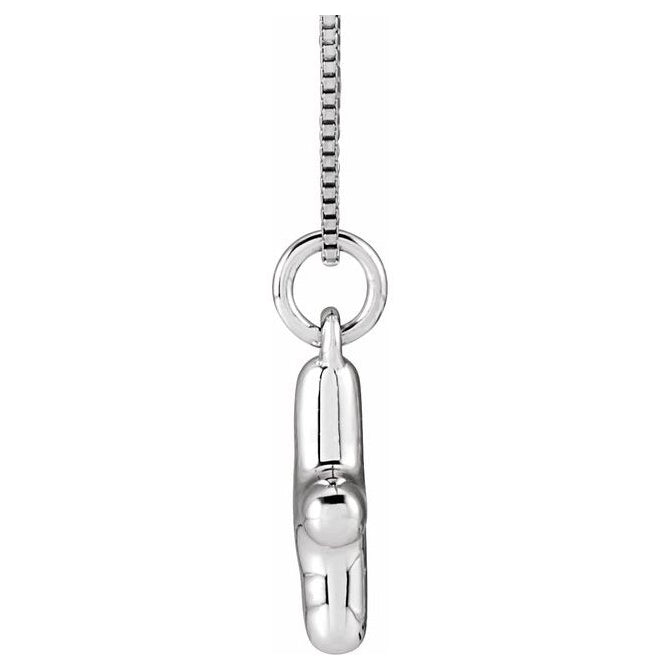14K Yellow Or White Gold Or Sterling Silver Polished Bubble Initial 18" Necklace