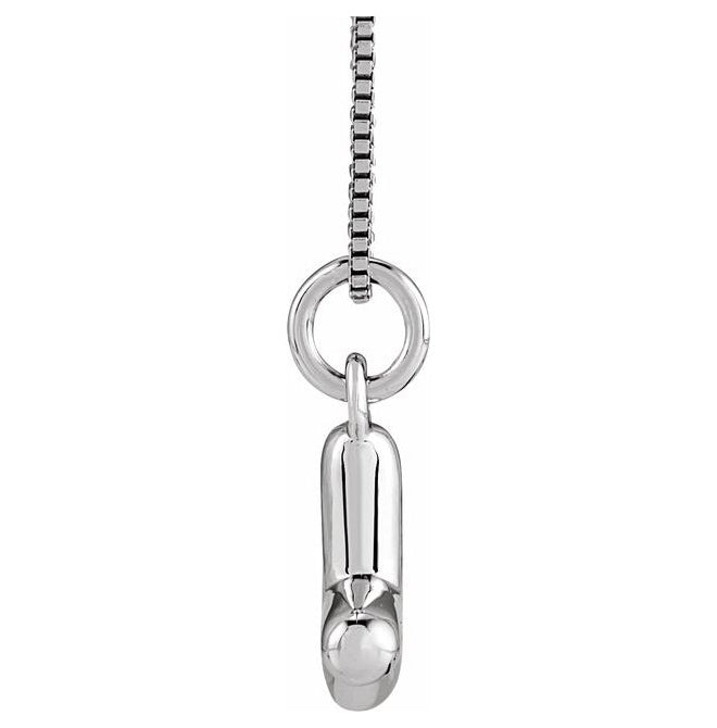 14K Yellow Or White Gold Or Sterling Silver Polished Bubble Initial 18" Necklace