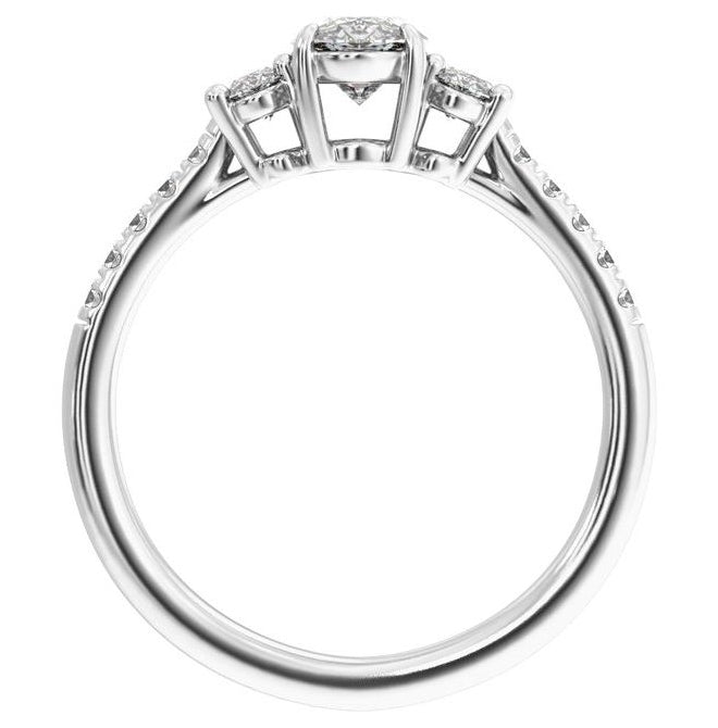 14K Yellow Or White Gold Oval 9.8 X 4.9 Mm Vs2, E-F  Polished 1 1/2 Ctw Lab-Grown Diamond Engagement Ring