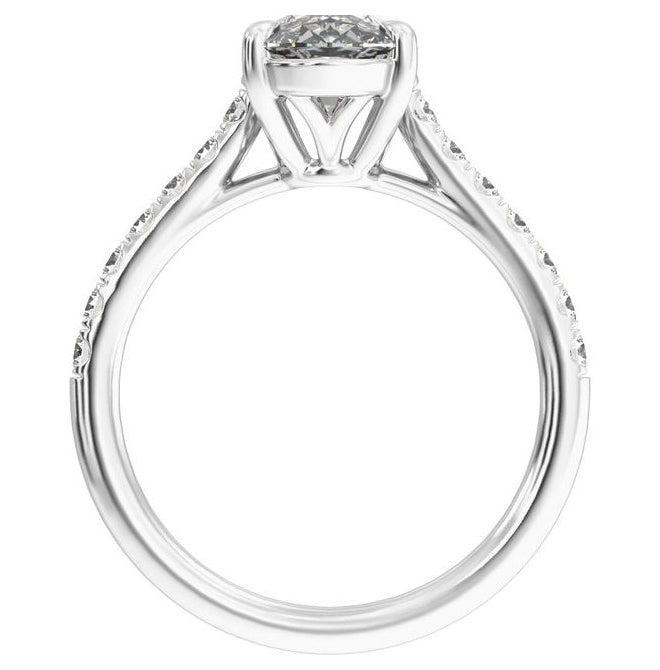 14K Yellow Or White Gold Oval 9.8 X 4.9 Mm Vs2, E-F Polished 1 1/3 Ctw Lab-Grown Diamond Engagement Ring Size 7