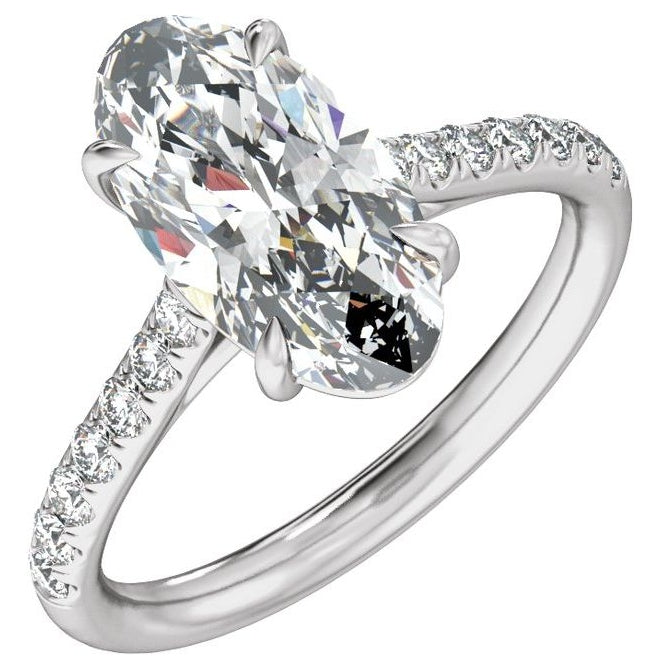 14K Yellow Or White Gold Oval 9.8 X 4.9 Mm Vs2, E-F Polished 1 1/3 Ctw Lab-Grown Diamond Engagement Ring Size 7