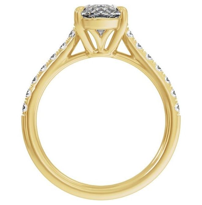 14K Yellow Or White Gold Oval 9.8 X 4.9 Mm Vs2, E-F Polished 1 1/3 Ctw Lab-Grown Diamond Engagement Ring Size 7