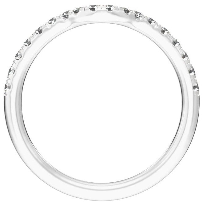 14K White Gold Oval All Sizes Vs2, E-F Polished 1/3 Ctw Lab-Grown Diamond Band Size 7