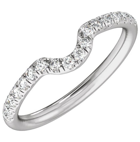 14K White Gold Oval All Sizes Vs2, E-F Polished 1/3 Ctw Lab-Grown Diamond Band Size 7