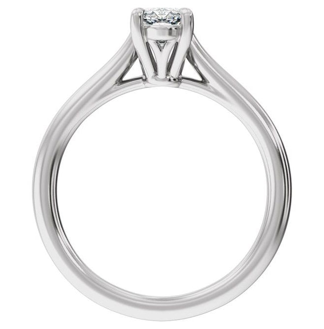 14K Yellow Or White Gold Oval 9.8 X 4.9 Mm Polished 1 Ctw Lab-Grown Diamond Engagement Ring Size 7