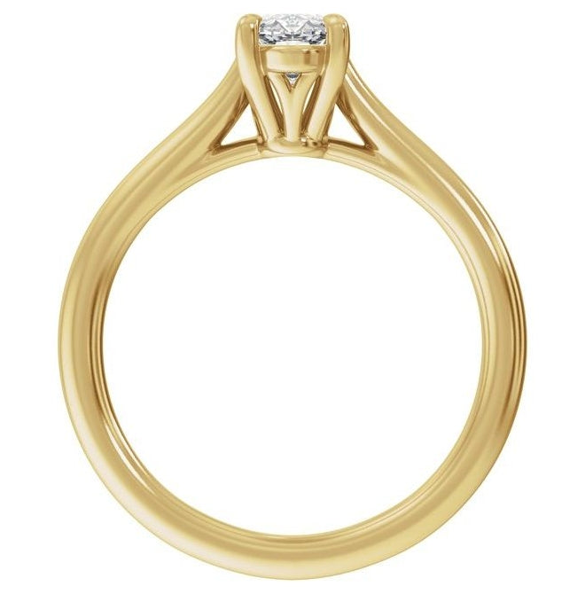 14K Yellow Or White Gold Oval 9.8 X 4.9 Mm Polished 1 Ctw Lab-Grown Diamond Engagement Ring Size 7