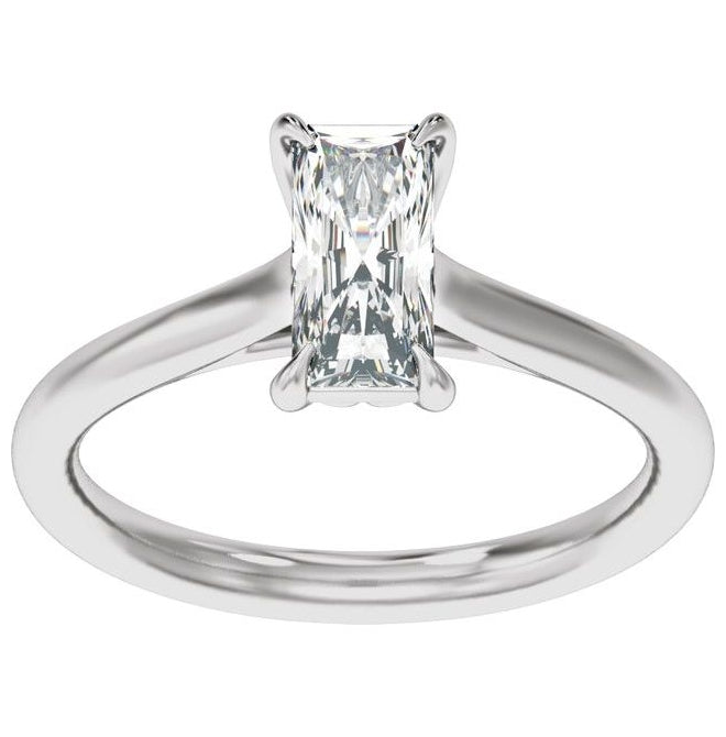 14K Yellow Or White Gold Radiant 8.6 X 4.3 Mm Polished 1 Ctw Lab-Grown Diamond Engagement Ring Size 7