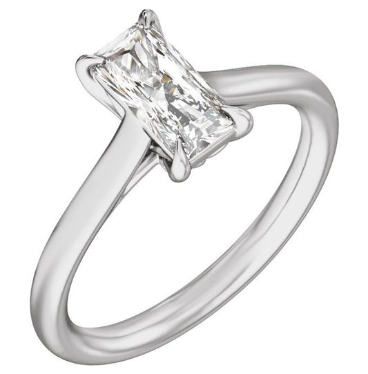 14K Yellow Or White Gold Radiant 8.6 X 4.3 Mm Polished 1 Ctw Lab-Grown Diamond Engagement Ring Size 7