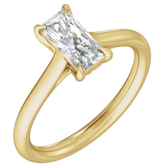 14K Yellow Gold Or Platinum Radiant 11 X 5.5 Mm Polished 2 Ctw Lab-Grown Diamond Engagement Ring Size 7