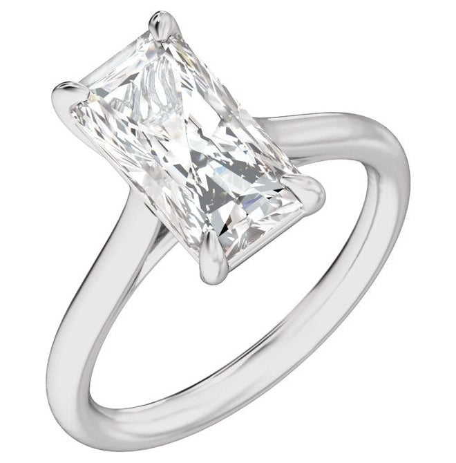 14K Yellow Gold Or Platinum Radiant 11 X 5.5 Mm Polished 2 Ctw Lab-Grown Diamond Engagement Ring Size 7
