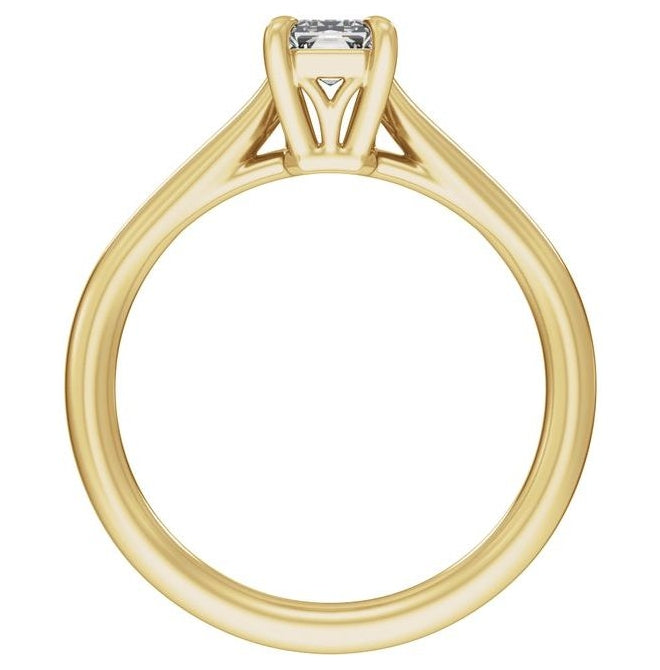 14K Yellow Or White Gold Emerald 8.5 X 4.2 Mm Polished 1 Ctw Lab-Grown Diamond Engagement Ring Size 7