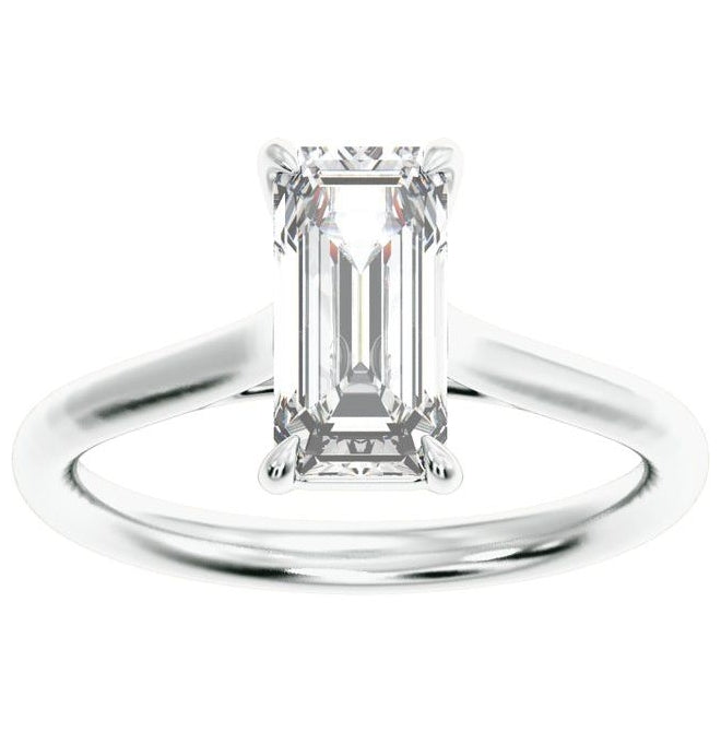 14K Yellow Or White Gold Or Platinum Emerald 10.5 X 5.2 Mm Polished 2 Ctw Lab-Grown Diamond Engagement Ring Size 7