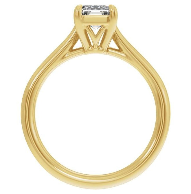 14K Yellow Or White Gold Or Platinum Emerald 10.5 X 5.2 Mm Polished 2 Ctw Lab-Grown Diamond Engagement Ring Size 7