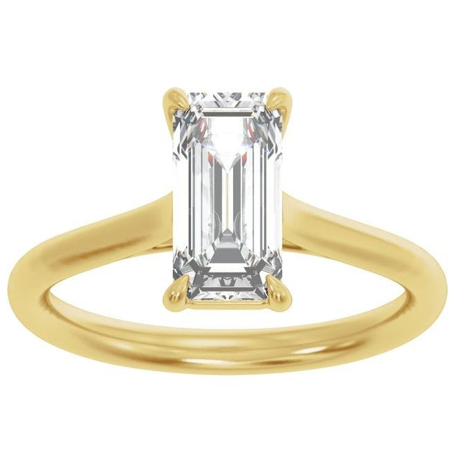 14K Yellow Or White Gold Or Platinum Emerald 10.5 X 5.2 Mm Polished 2 Ctw Lab-Grown Diamond Engagement Ring Size 7