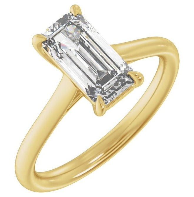 14K Yellow Or White Gold Or Platinum Emerald 10.5 X 5.2 Mm Polished 2 Ctw Lab-Grown Diamond Engagement Ring Size 7