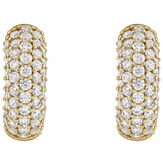 14K Yellow Or White Gold Round 14.6 Mm 5.4 Mm Vs, F+ Pair Hinged Polished 1/2 Ctw Lab-Grown Diamond Hoop Earrings