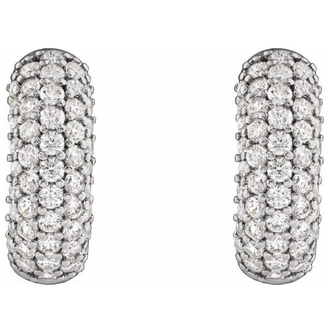 14K Yellow Or White Gold Round 14.6 Mm 5.4 Mm Vs, F+ Pair Hinged Polished 1/2 Ctw Lab-Grown Diamond Hoop Earrings