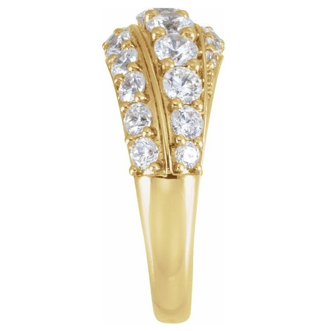 14K Yellow Or White Gold Round Polished 2 1/4 Ctw Lab-Grown Diamond Ring