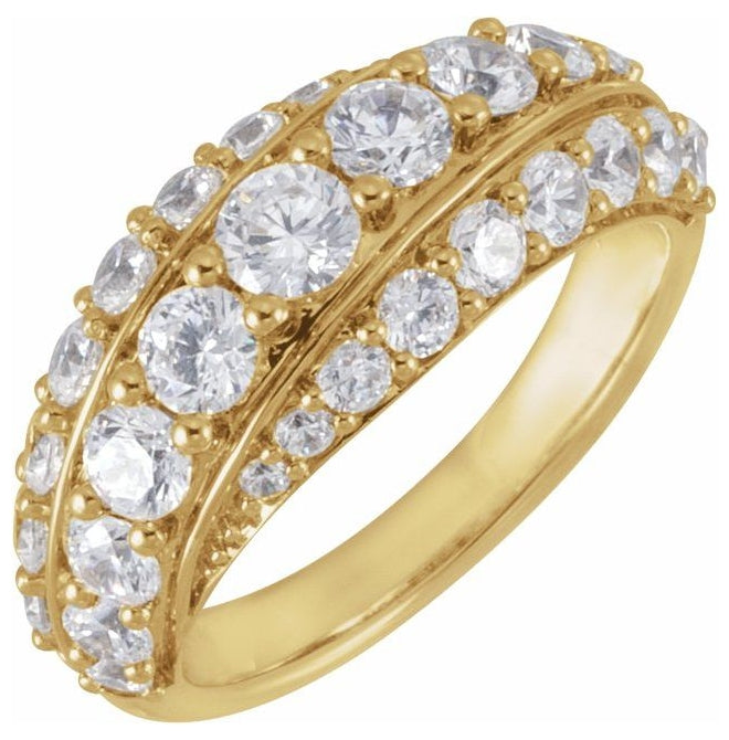 14K Yellow Or White Gold Round Polished 2 1/4 Ctw Lab-Grown Diamond Ring
