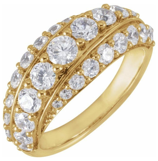 14K Yellow Or White Gold Round Polished 2 1/4 Ctw Lab-Grown Diamond Ring