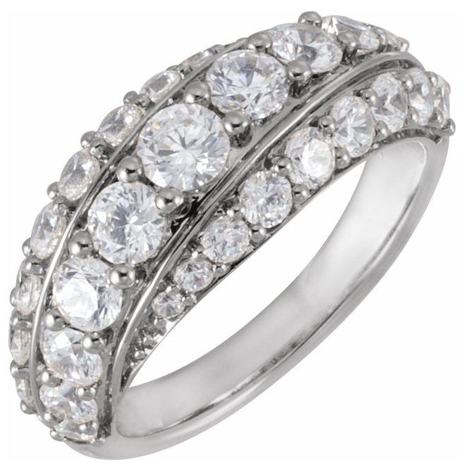 14K Yellow Or White Gold Round Polished 2 1/4 Ctw Lab-Grown Diamond Ring