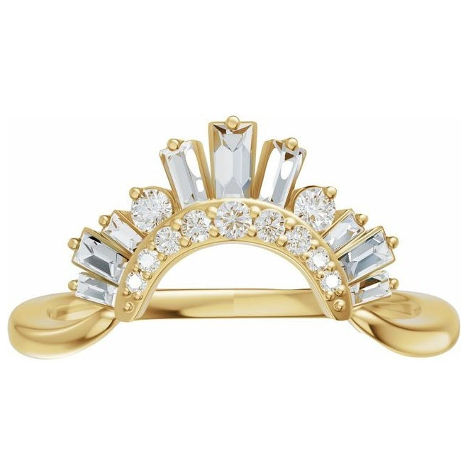 14K Yellow Or White Gold Straight Baguette 3 X 1.5 Mm Polished 1/3 Ctw Natural Diamond Contour Band