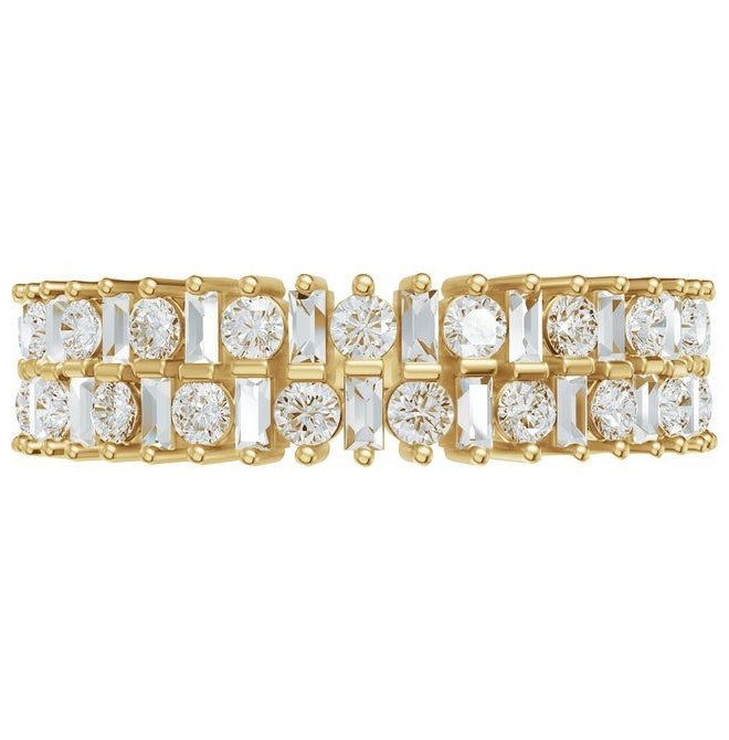14K Yellow Or White Gold Round 1.8 Mm Polished 1 Ctw Lab-Grown Diamond Anniversary Band