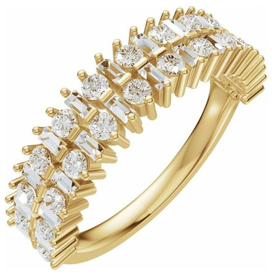14K Yellow Or White Gold Round 1.8 Mm Polished 1 Ctw Lab-Grown Diamond Anniversary Band