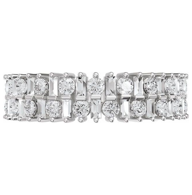 14K Yellow Or White Gold Round 1.8 Mm Polished 1 Ctw Lab-Grown Diamond Anniversary Band