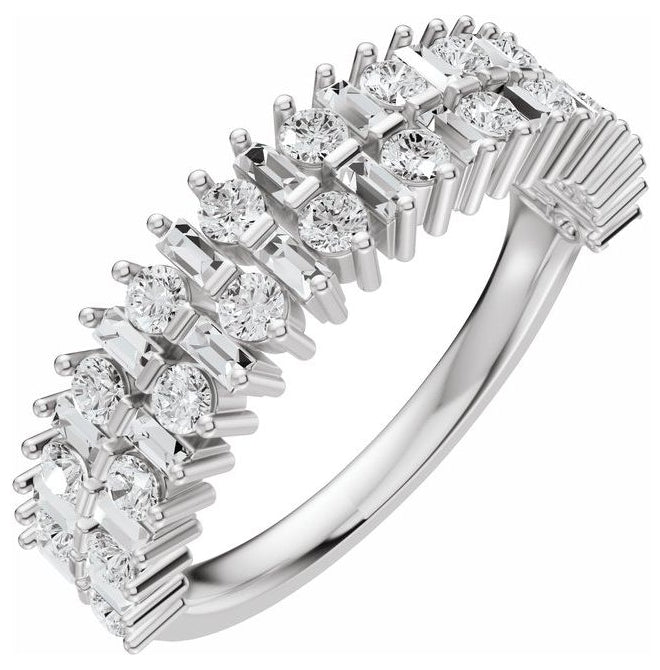 14K Yellow Or White Gold Round 1.8 Mm Polished 1 Ctw Lab-Grown Diamond Anniversary Band