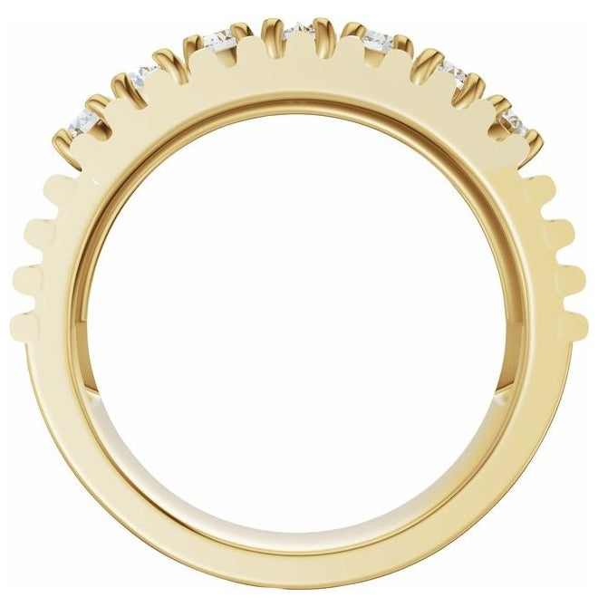 14K Yellow Gold Round 2.9 Mm Polished 5/8 Ctw Lab-Grown Diamond Anniversary Band Size 7
