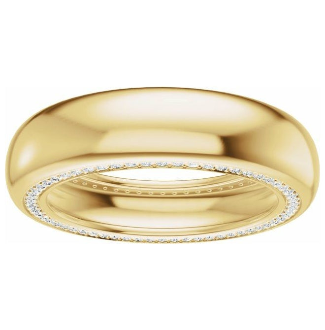 14K Yellow Or White Gold  Round 1 Mm 6 Mm Vs, F+ Polished 5/8 Ctw Lab-Grown Diamond Band