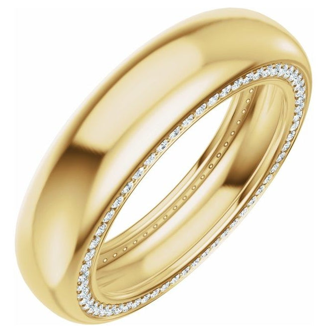 14K Yellow Or White Gold  Round 1 Mm 6 Mm Vs, F+ Polished 5/8 Ctw Lab-Grown Diamond Band