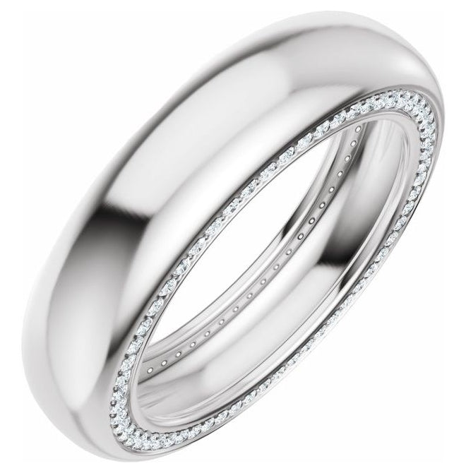 14K Yellow Or White Gold  Round 1 Mm 6 Mm Vs, F+ Polished 5/8 Ctw Lab-Grown Diamond Band