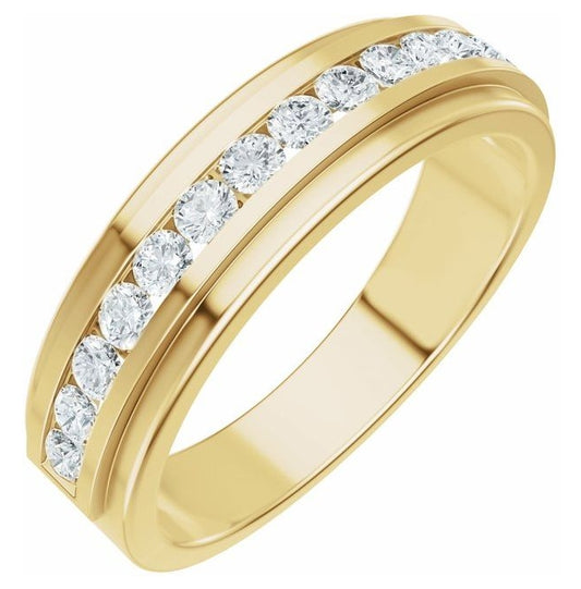 14K Yellow Or White Gold  Round 2.1 Mm 5.8 Mm Vs, F+ Polished 5/8 Ctw Lab-Grown Diamond Band