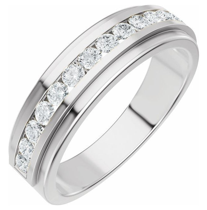 14K Yellow Or White Gold  Round 2.1 Mm 5.8 Mm Vs, F+ Polished 5/8 Ctw Lab-Grown Diamond Band