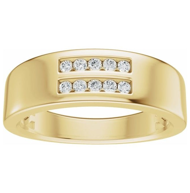 14K Yellow Or White Gold  Round 1.6 Mm 6.7 Mm Vs, F+ Polished 1/6 Ctw Lab-Grown Diamond Band