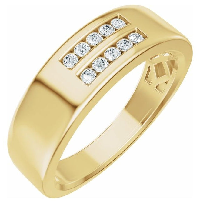 14K Yellow Or White Gold  Round 1.6 Mm 6.7 Mm Vs, F+ Polished 1/6 Ctw Lab-Grown Diamond Band