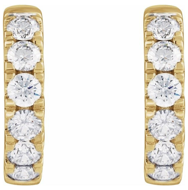 14K Yellow Or White Gold Round 19.45 Mm x 4.3 Mm 3.65 Mm Vs, F+ Pair Hinged Polished 2 1/4 Ctw Lab-Grown Diamond Hoop Earrings