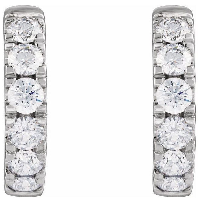 14K Yellow Or White Gold Round 19.45 Mm x 4.3 Mm 3.65 Mm Vs, F+ Pair Hinged Polished 2 1/4 Ctw Lab-Grown Diamond Hoop Earrings
