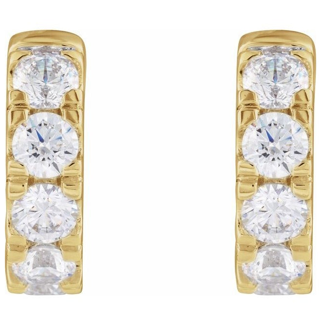 14K Yellow Or White Gold Round 14.7 Mm x 4.25 Mm 3.65 Mm Vs, F+ Pair Hinged Polished 1 7/8 Ctw Lab-Grown Diamond Hoop Earrings