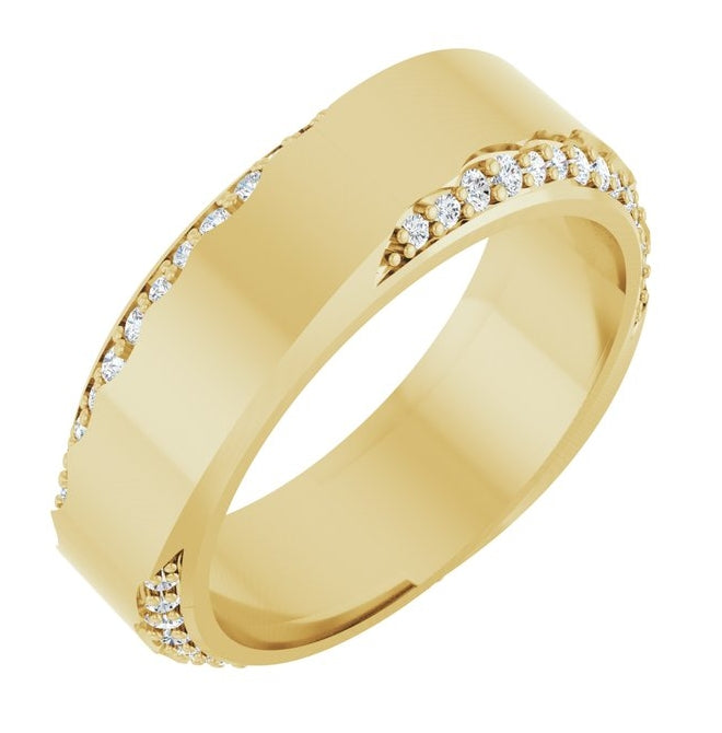 14K Yellow Or White Gold  Round  1.1 Mm Vs, F+  Polished 1/3 Ctw Lab-Grown Diamond Wedding Band