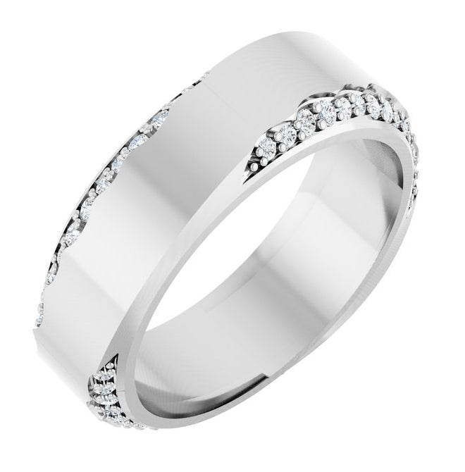 14K Yellow Or White Gold  Round  1.1 Mm Vs, F+  Polished 1/3 Ctw Lab-Grown Diamond Wedding Band